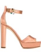 Jimmy Choo Harrie Sandals, Women's, Size: 40, Pink/purple, Cotton/leather