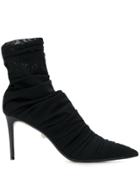 Alevì Gathered Stretch Boots - Black