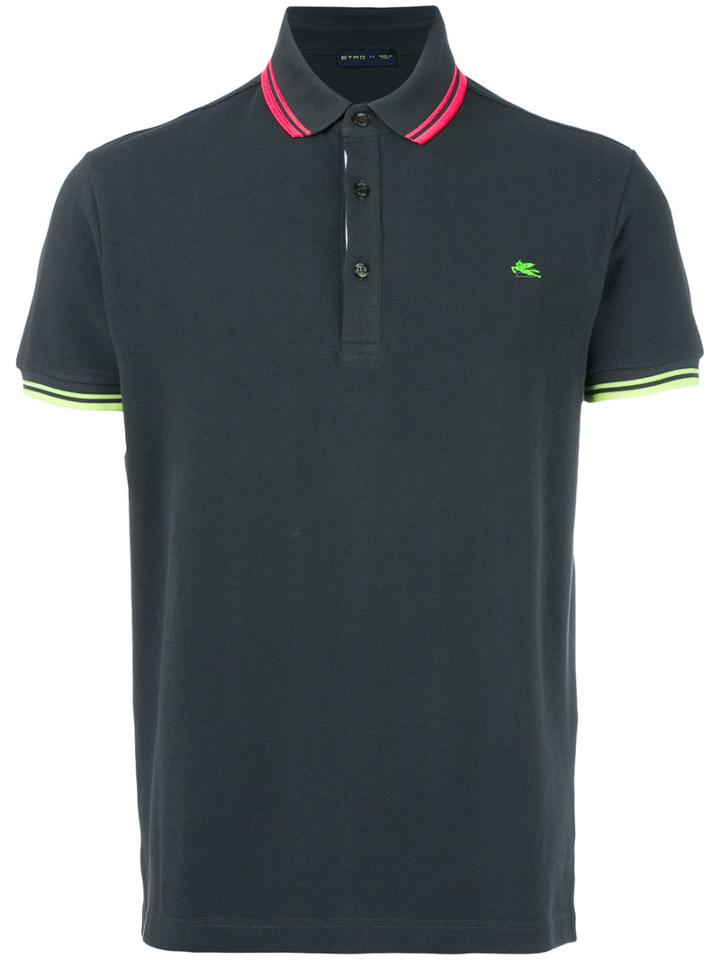 Etro Classic Polo Shirt, Men's, Size: Small, Blue, Cotton/polyester