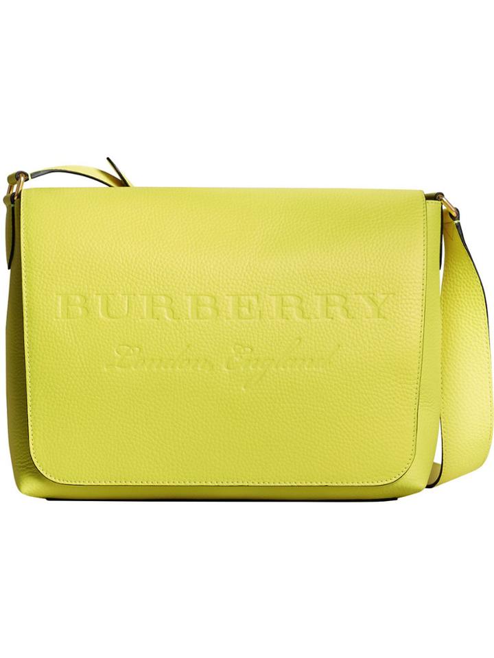 Burberry Large Logo Embossed Messenger Bag - Yellow & Orange