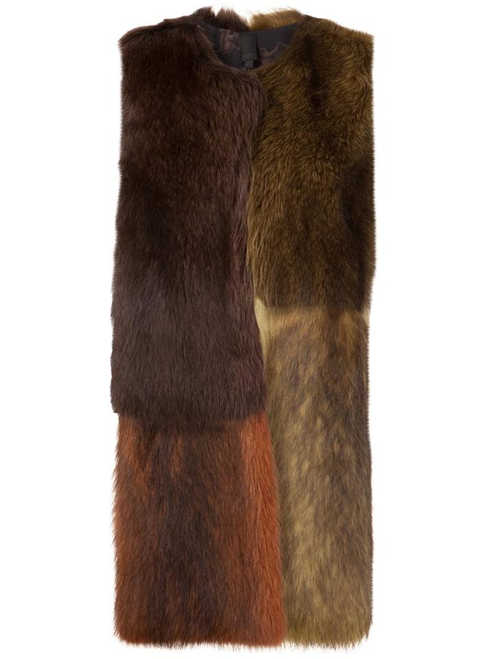 Vera Wang Colour Block Fur Vest