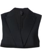 Vera Wang Embellished Cropped Waistcoat, Women's, Size: 6, Black, Wool