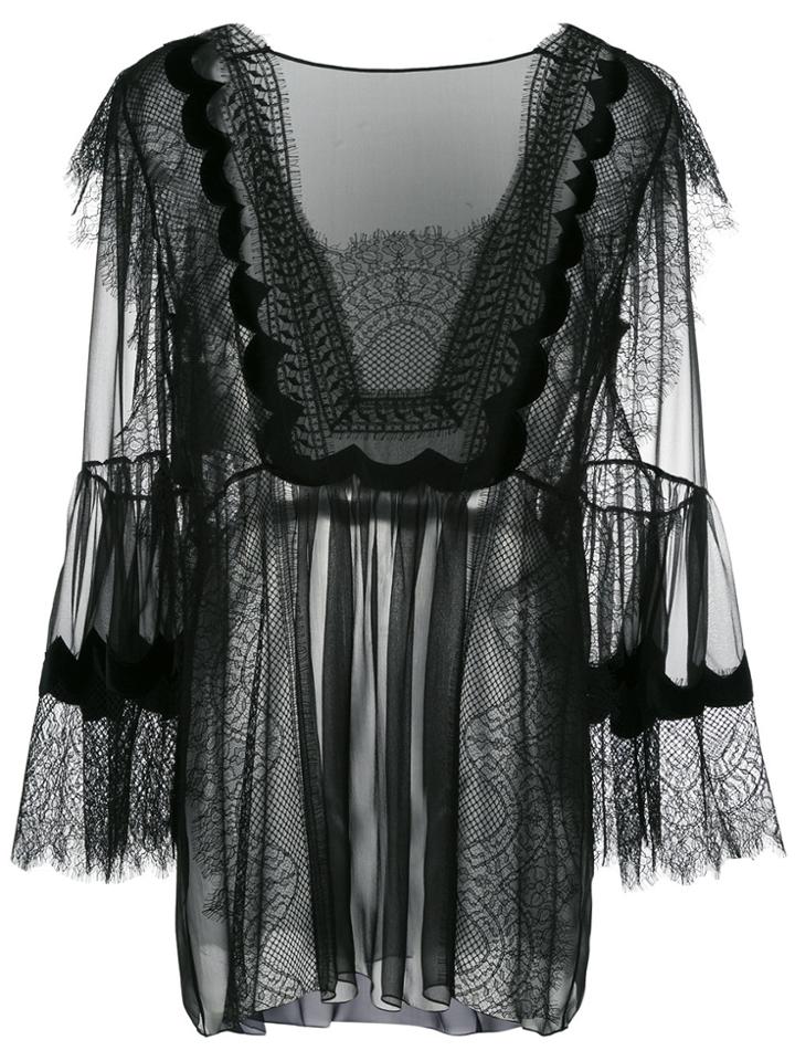 Alberta Ferretti Lace Blouse - Black