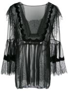 Alberta Ferretti Lace Blouse - Black