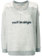 Tu Es Mon Trésor Slogan Embroidered Sweater - Grey