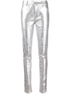 Rick Owens Drkshdw Polished Effect Skinny Trousers - Metallic