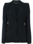 Alexander Mcqueen One Button Blazer, Women's, Size: 46, Black, Acetate/viscose/silk