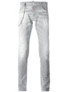 Dsquared2 - Slim Distressed Chain Jeans - Men - Cotton/spandex/elastane - 42, Grey, Cotton/spandex/elastane