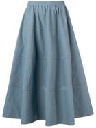 Bottega Veneta Curved Panel Full Skirt - Blue