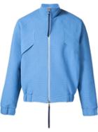 Lou Dalton Jacquard Strap Detail 'waffle' Zip Up Jacket