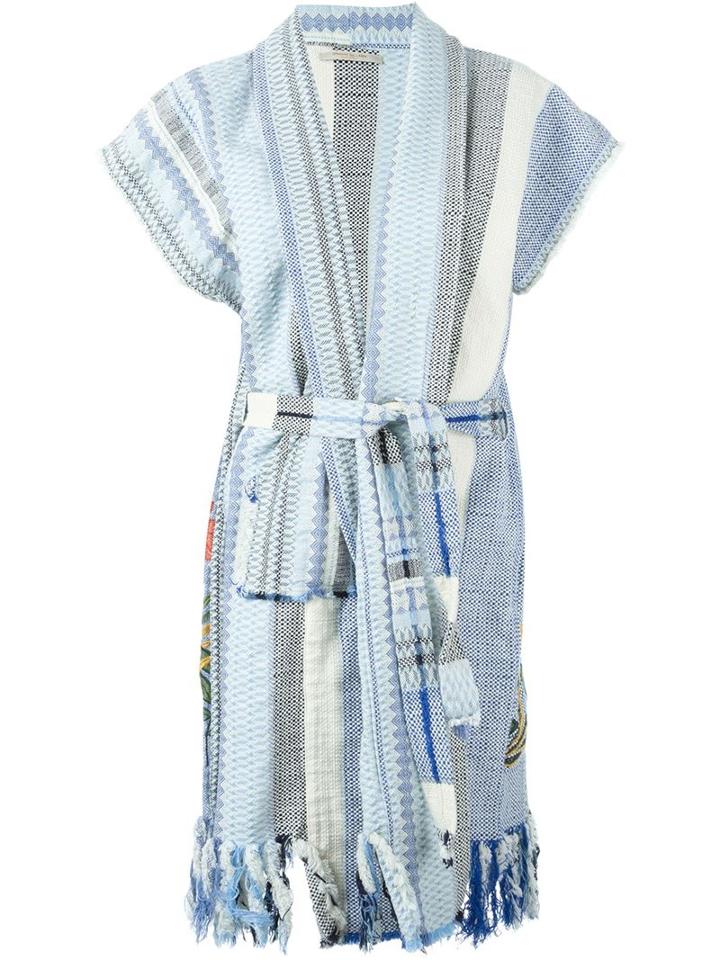 Ermanno Gallamini Embroidered Back Long Vest