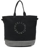 Stella Mccartney Logo Zigzag Printed Tote - Black