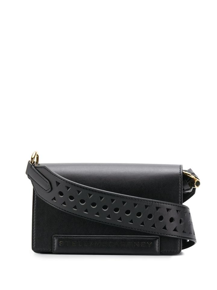 Stella Mccartney Mini Laser-cut Strap Shoulder Bag - Black