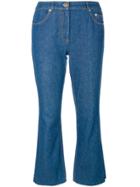 John Galliano Vintage Flared Jeans With Appliqué - Blue