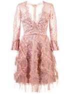 Marchesa Notte Tulle Embellished Dress - Pink