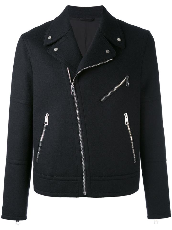 Neil Barrett - Biker Jacket - Men - Polyamide/spandex/elastane/cupro/wool - L, Black, Polyamide/spandex/elastane/cupro/wool