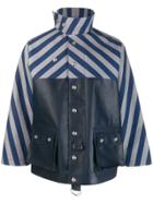 Sunnei Striped Biker Jacket - Blue