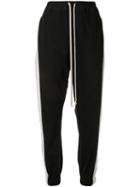 Rick Owens Striped Track Trousers - Black