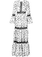 Huishan Zhang Feather Bell Sleeve Dress - White