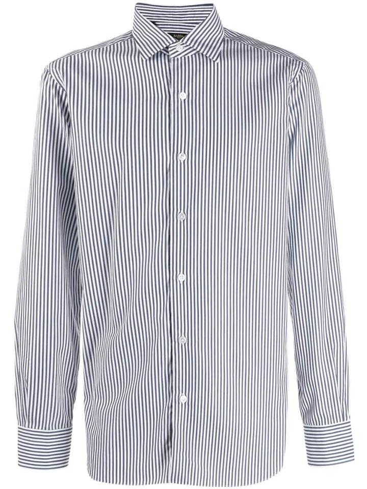 Barba Striped Long-sleeved Shirt - Blue