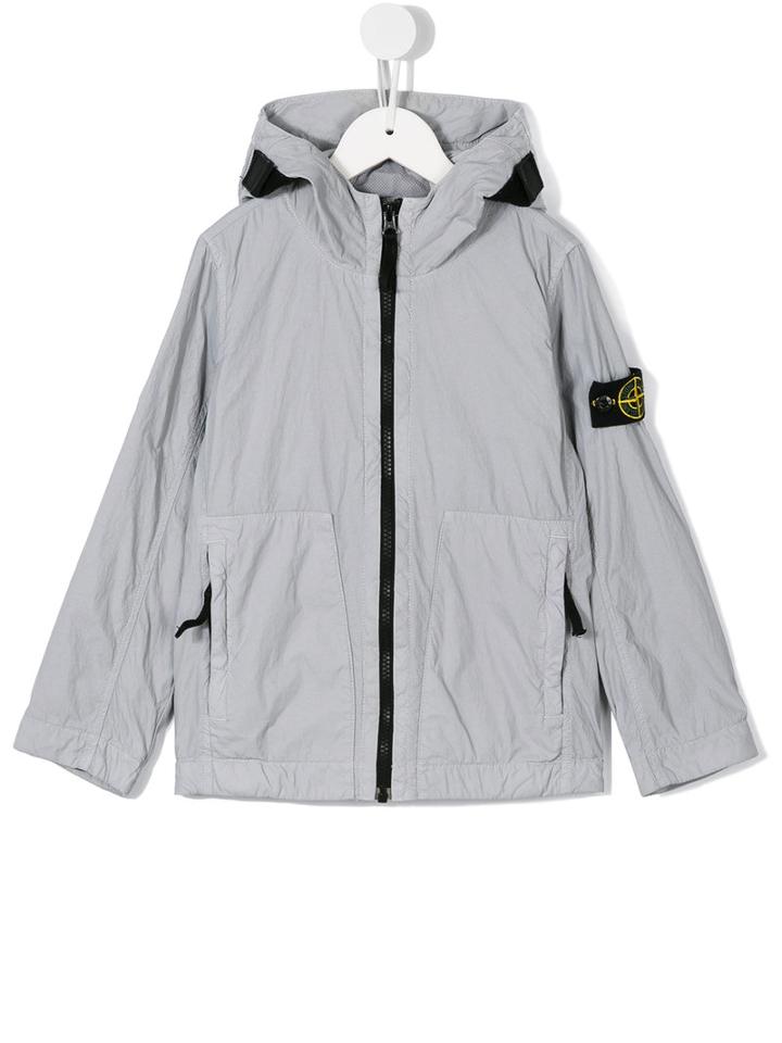 Stone Island Kids Hooded Jacket, Boy's, Size: 6 Yrs, Grey