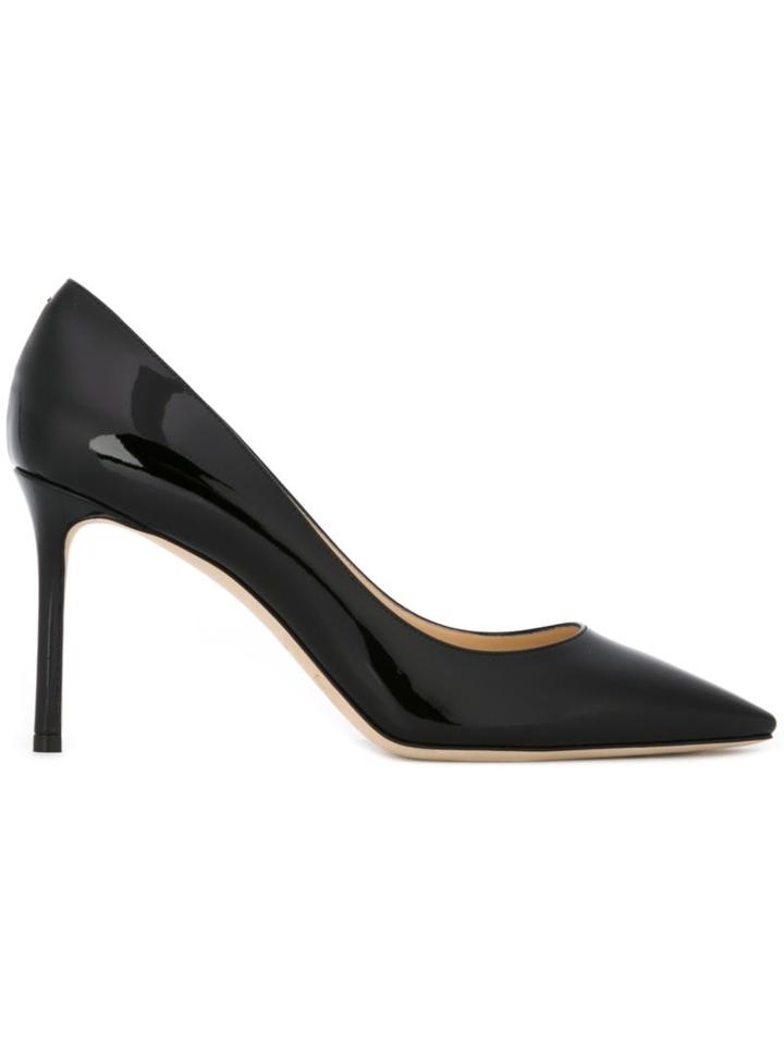 Jimmy Choo Romy 85 Pumps, Women's, Size: 37.5, Black, Leather/patent Leather