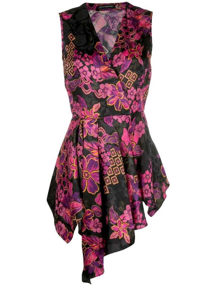 Josie Natori Jacquard Blouse - Black