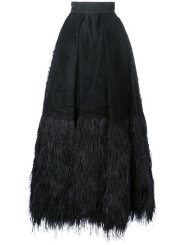 Isabel Sanchis Fringed Ball Skirt, Women's, Size: 40, Black, Acetate/polyester