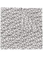 Calvin Klein Two Tone Monogram Scarf - White