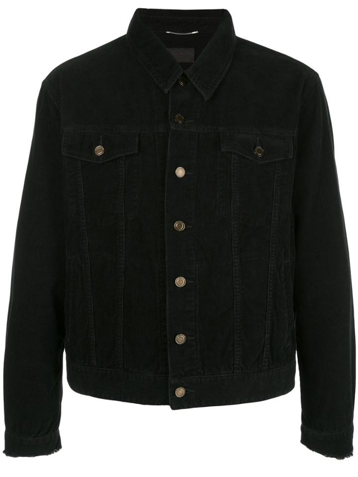 Saint Laurent Corduroy Finished Denim Jacket - Black