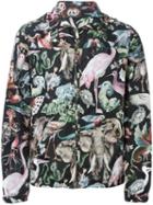 Valentino Animal Print Jacket, Men's, Size: 50, Black, Polyamide/polyester