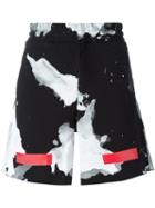 Off-white Abstract Print Shorts, Men's, Size: Medium, Black, Cotton