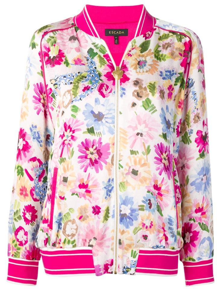 Escada Floral Print Bomber Jacket - Pink