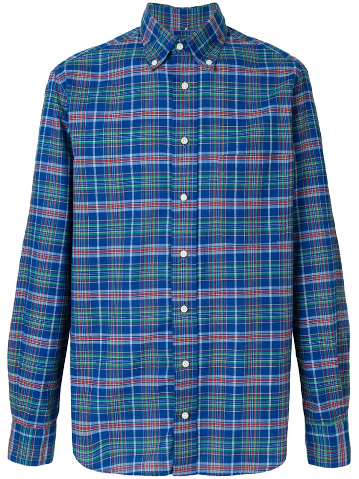 Gitman Bros Checked Button Shirt - Blue
