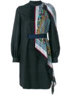 Kolor Scarf Panelled Dress - Blue