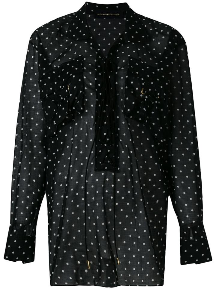Alexandre Vauthier Polka Dot Lace-up Blouse - Black