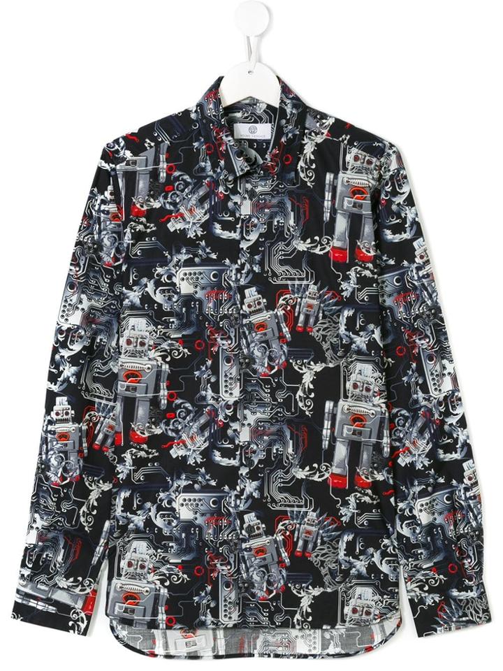 Young Versace Robot Print Shirt - Blue