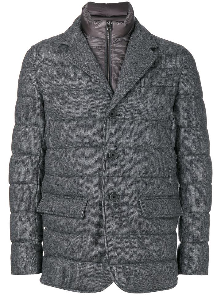Herno - Padded Double Layer Blazer - Men - Polyamide/polyester/virgin Wool - 54, Grey, Polyamide/polyester/virgin Wool
