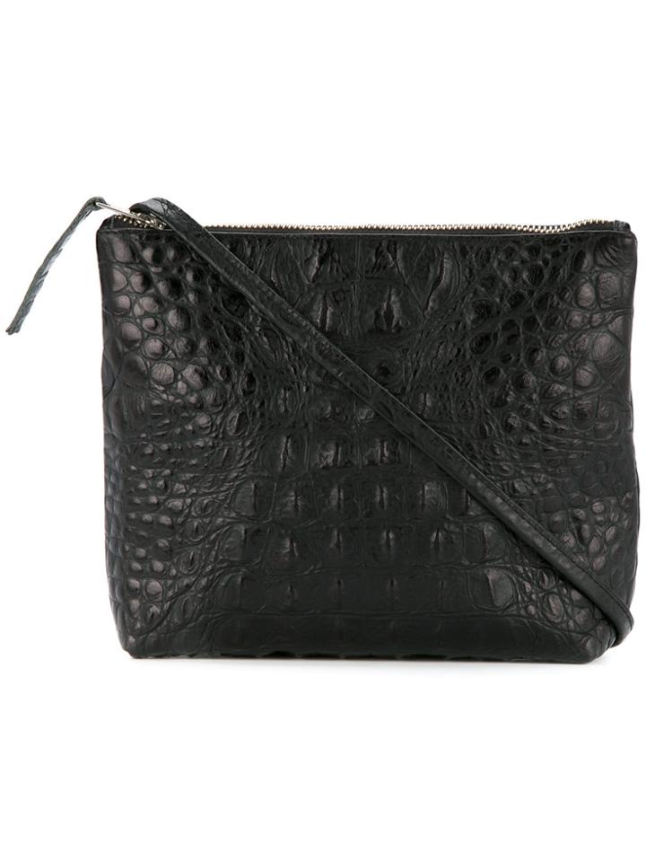 Zambesi Crocodile Effect Crossbody Bag - Black