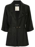 Chanel Pre-owned Linen Three-quarter Sleeves Fitted Jacket - Black