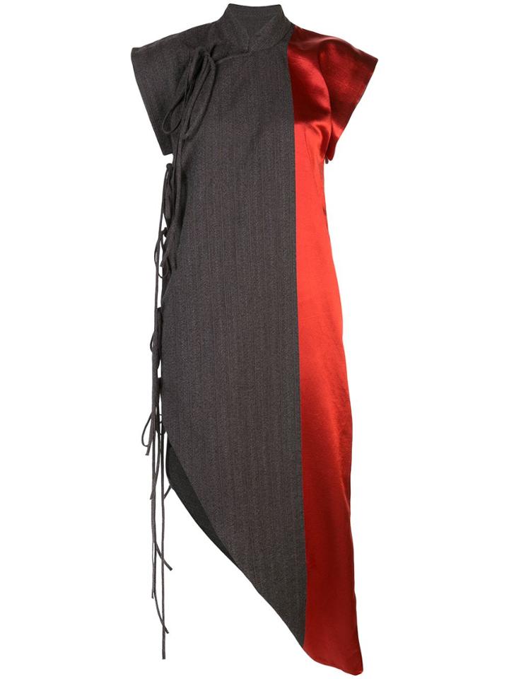 Uma Wang Satin Panel Dress - Red