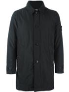 Stone Island Single Breasted Coat, Men's, Size: Small, Black, Polyester/polyamide/cotton