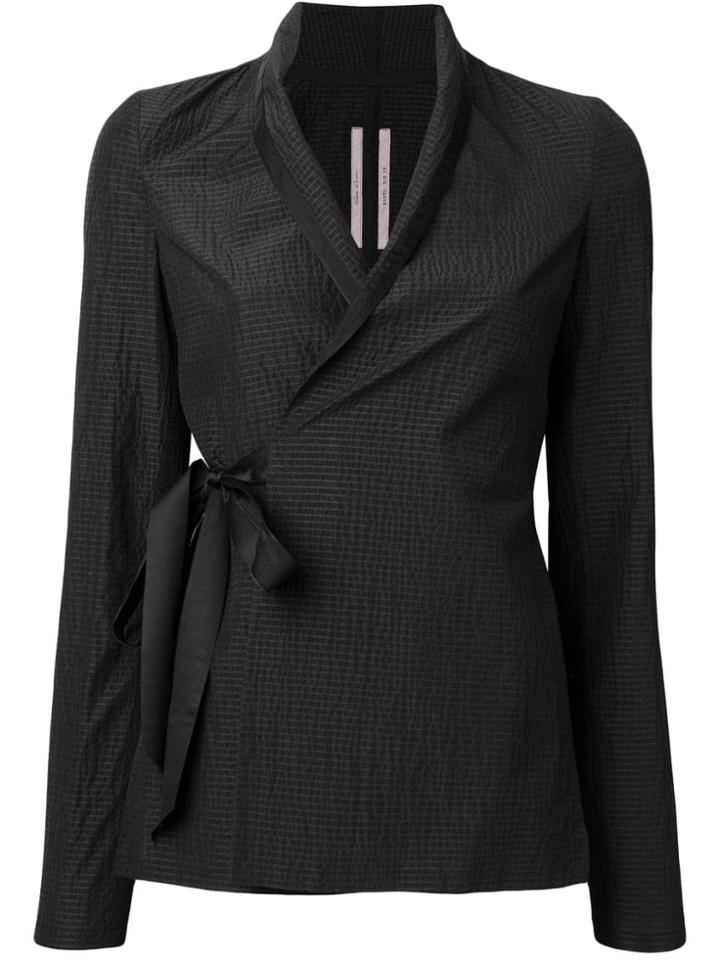 Rick Owens Textured Wrap Jacket - Black