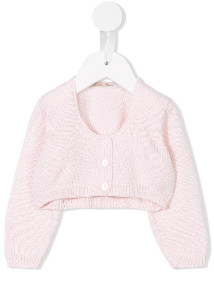 Little Bear - Cropped Cardigan - Kids - Virgin Wool - 9 Mth, Pink/purple