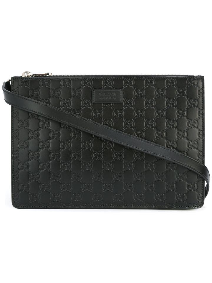 Gucci Signature Shoulder Bag, Men's, Black, Leather