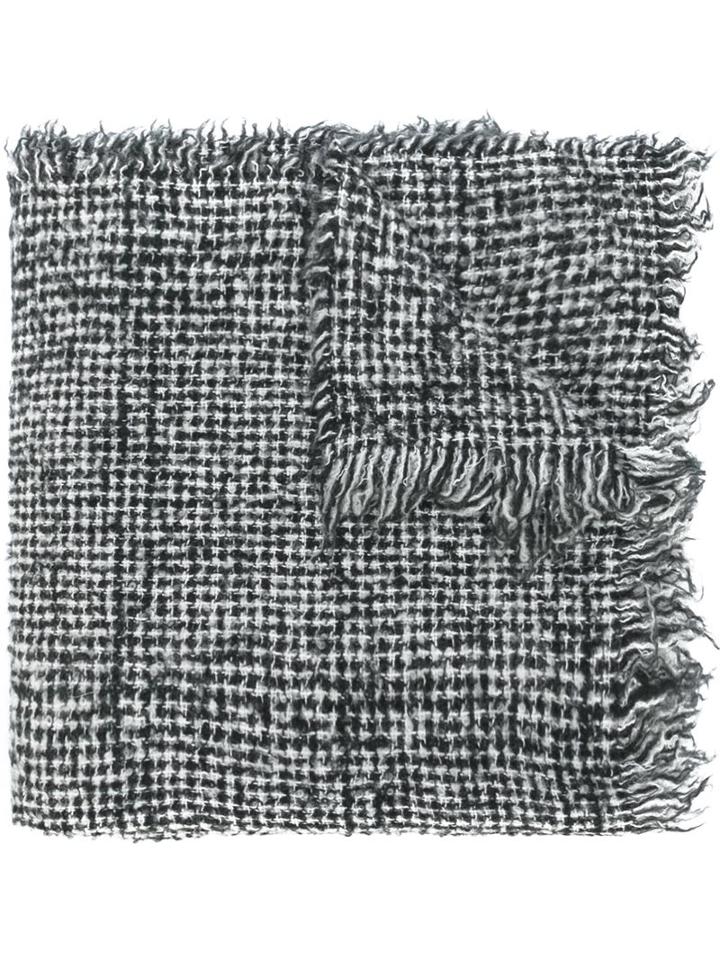 Zanone Frayed Scarf, Men's, Green, Silk/polyamide/cashmere/wool