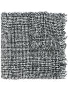 Zanone Frayed Scarf, Men's, Green, Silk/polyamide/cashmere/wool