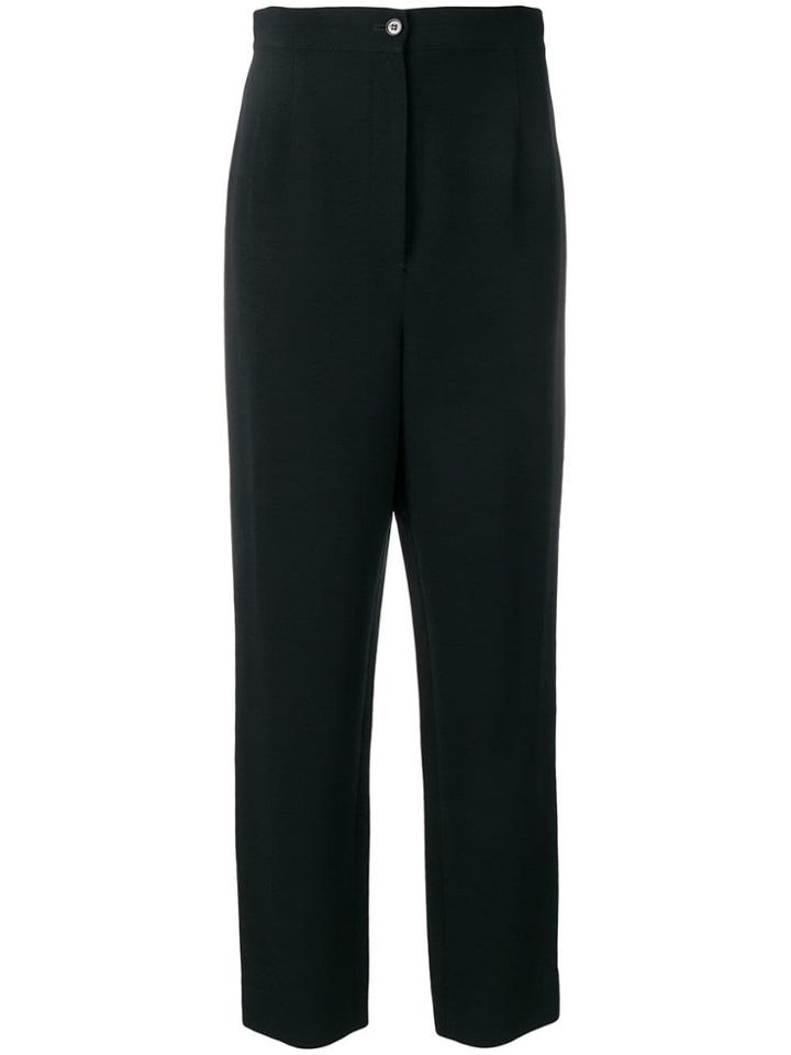 Valentino Vintage 1980's High Rise Cropped Trousers - Black