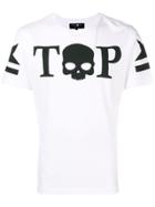 Hydrogen Top Skull Logo Printed T-shirt - White