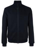 Z Zegna Zipped Bomber Jacket, Men's, Size: 48, Blue, Polyamide/polyester/wool